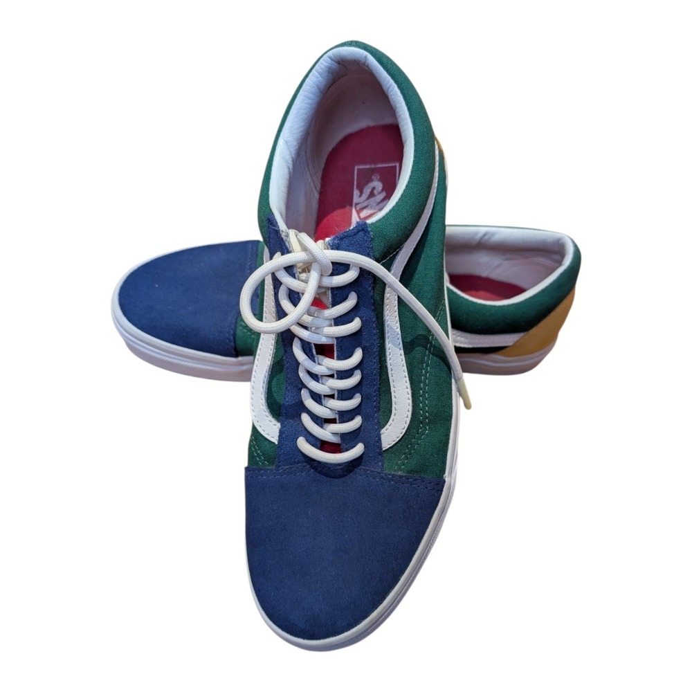 Vans Old Skool Colorblock Sneakers Blue Green Yellow Mens 10.5 Womens 12 500714